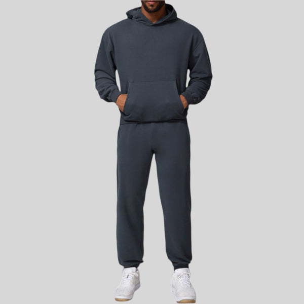 Mens Casual Activewear 50%cotton 50%polyester Hoodie Pants Set 1019-1017 Set print logo 1