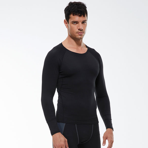 Mens Workout Compression 85%polyester 15%spandex Long Sleeve Shirt 1510 print logo 1