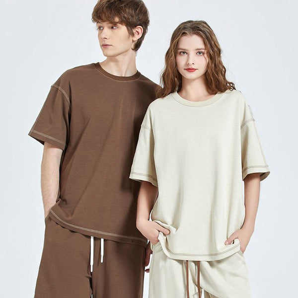 Mens Casual Oversized 75%Cotton 25% Polyester Tshirt DJ-21760 print logo 1