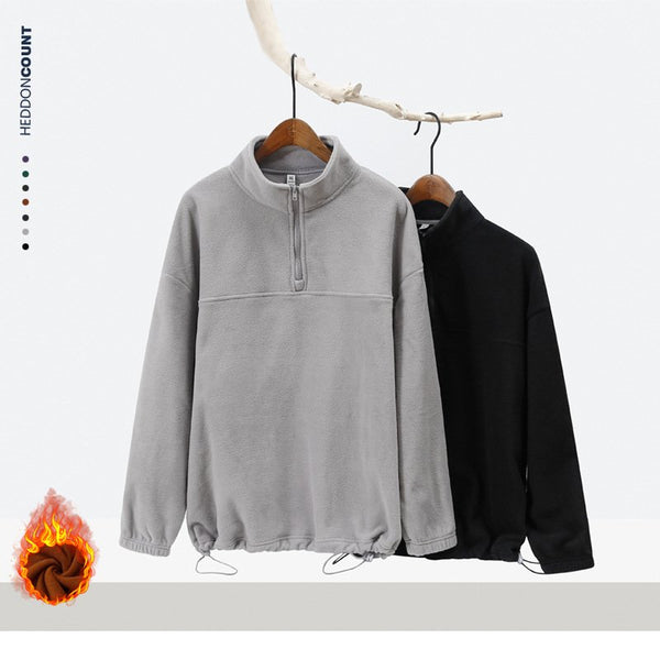 Mens Casual Fleece 100%Polyester Quarter Zip Sweatshirt DJ-52123 print logo 1