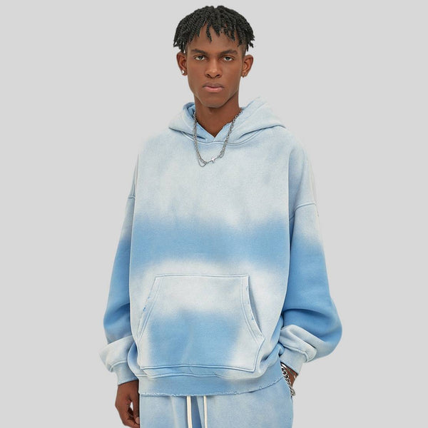 Mens Washed Vintage 52% cotton 48% polyester Hoodie DQ-2520 print logo 1