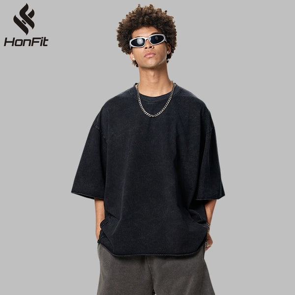 Mens Streetwear 100%cotton T-SHIRTS DX8811 - Honfitwear