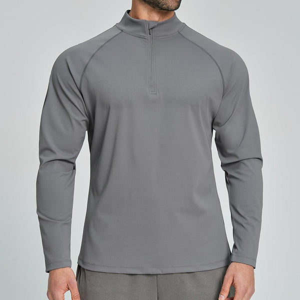 Mens Gym Training 78%nylon 22%spandex Quarter Zip Shirt ECX5086-2 - Product View 1 | Honfit