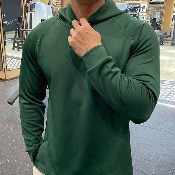 Mens Sports Fitness 95%polyester 5%spandex Hoodie GY-8414 print logo 1