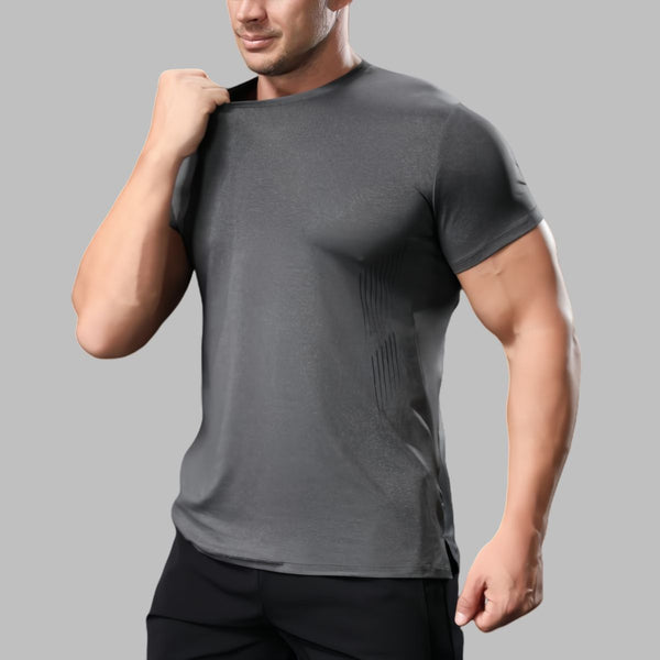 Mens Workout Running 88%polyester 12%spandex T-shirt L-325312 - Honfitwear