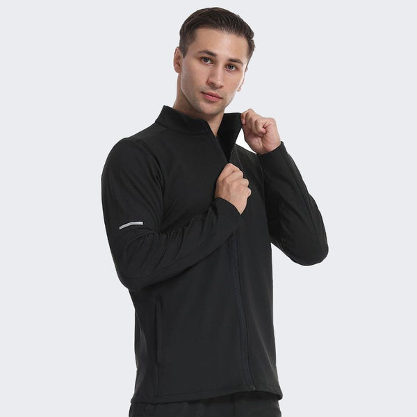 Mens Sportswear Workout 90%Polyester 10%Spandex Jacket M-W008 print logo 1