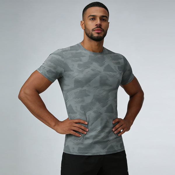 Men's Short Sleeve T-Shirt Casual Tee Gym Shirt PF-YMT008 - Honfitwear