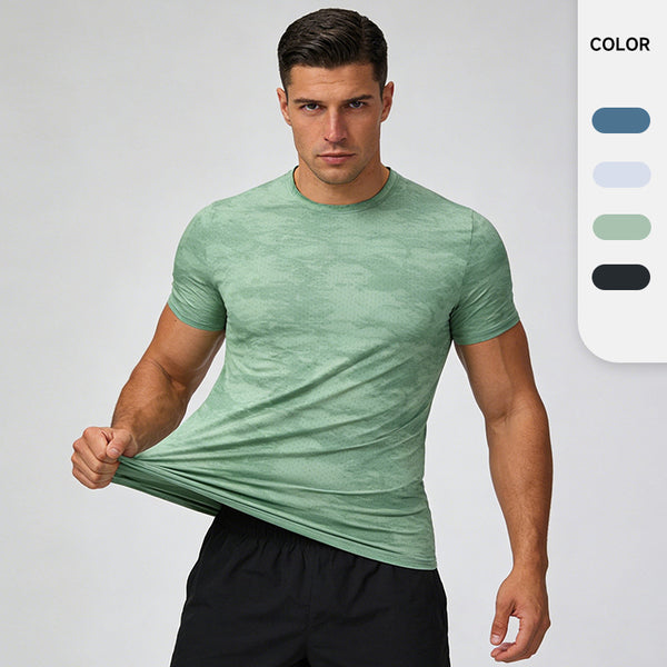 Men's Short Sleeve T-Shirt Casual Tee Gym Shirt PF-YMT011 - Honfitwear