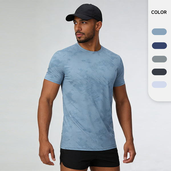 Men's Short Sleeve T-Shirt Casual Tee Gym Shirt PF-YMT015 - Honfitwear