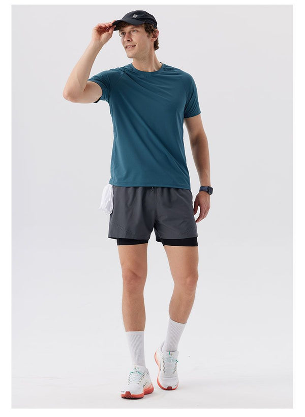 Men's Short Sleeve T-Shirt Casual Tee Gym Shirt R51113 - Honfitwear
