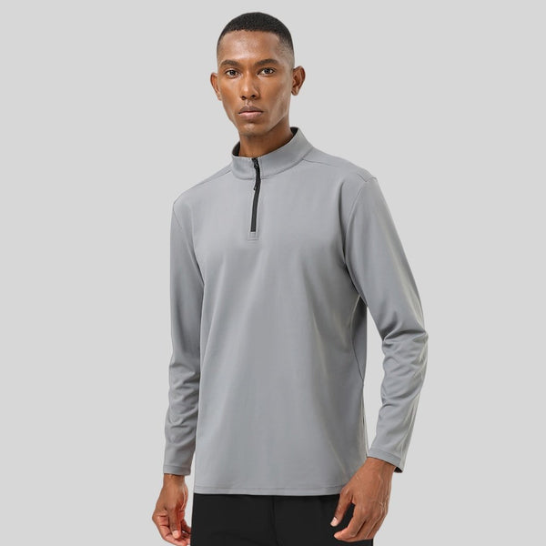 Mens Activewear Workout 82%polyester 18%spandex Quarter Zip Shirt SY-AL16843 print logo 1