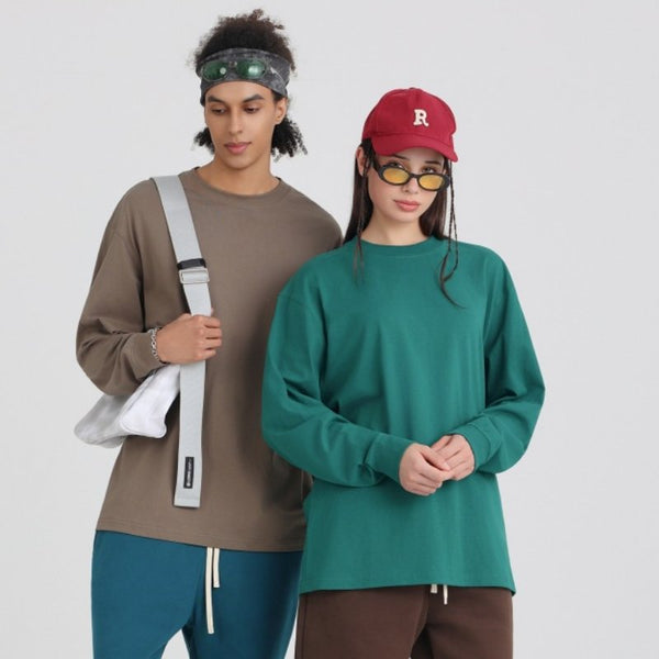 Many Color Casual 100%Cotton Long Sleeve Sweatshirts T240302 print logo 1
