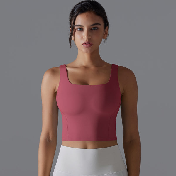 Womens Fitness Workout 80%Nylon 20%Spandex Tank Top Y-7058 print logo 1
