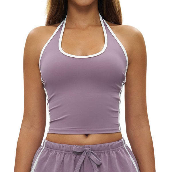 Womens Sports Activewear78%nylon 22%spandex Yoga Sets Z-4506 - tank top print logo 1