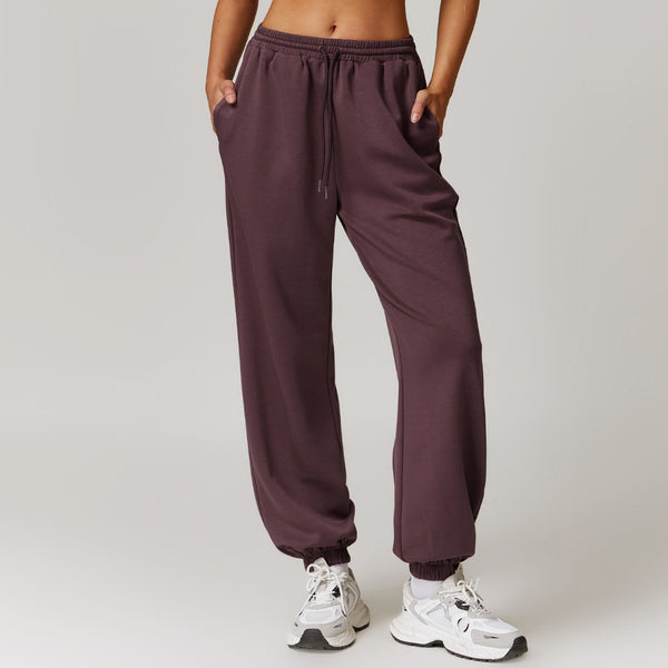 Womens Sports Fitness 42% rayon cotton 50% polyester 8% spandex Joggers Z-8952 print logo 1