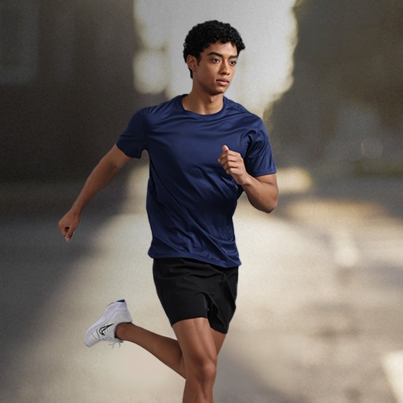 Custom 80GSM 100%polyester Lightweight Men's running shirts MT2401 print logo 9
