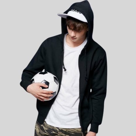 Mens Casual 52%Cotton 48%polyester Zip Hoodie 04EC01