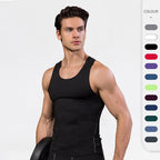 Mens Training Compression 85%polyester 15%spandex Tank Top 1001 print logo 16