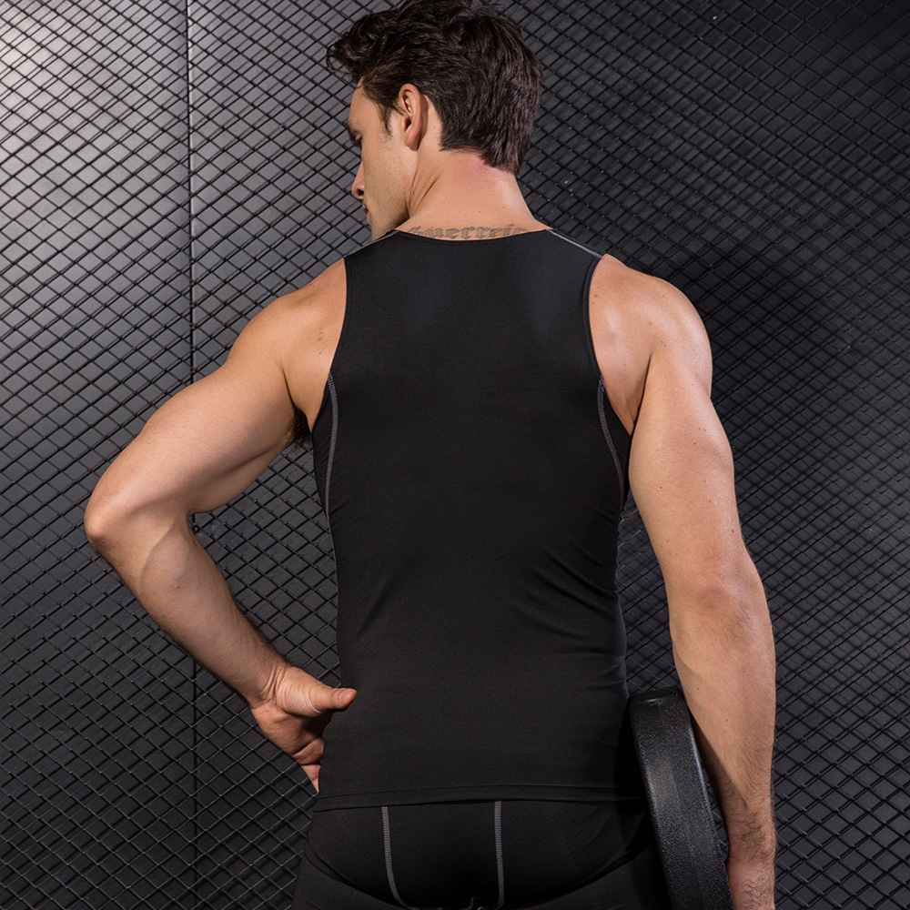 Mens Training Compression 85%polyester 15%spandex Tank Top 1001 print logo 17