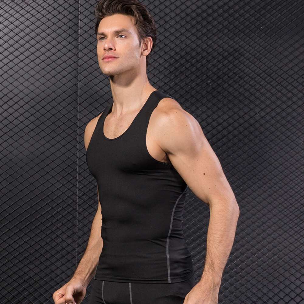 Mens Training Compression 85%polyester 15%spandex Tank Top 1001 print logo 18