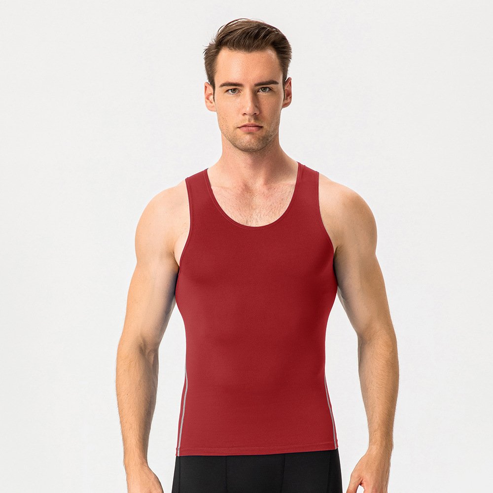Mens Training Compression 85%polyester 15%spandex Tank Top 1001 print logo 22