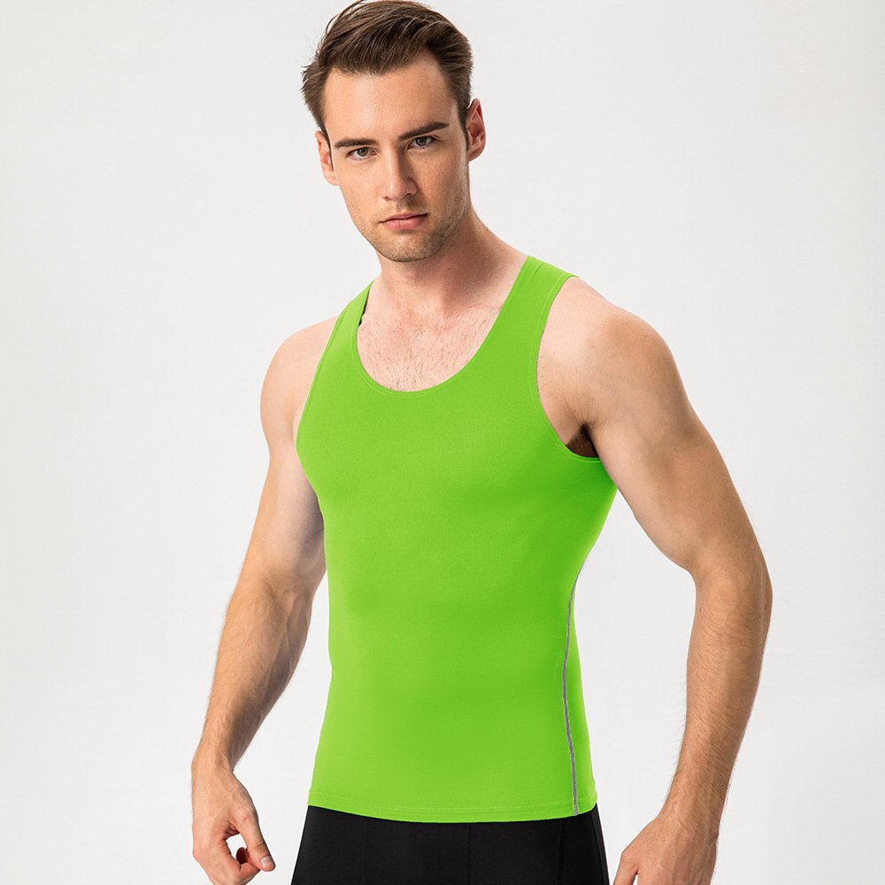 Mens Training Compression 85%polyester 15%spandex Tank Top 1001 print logo 25