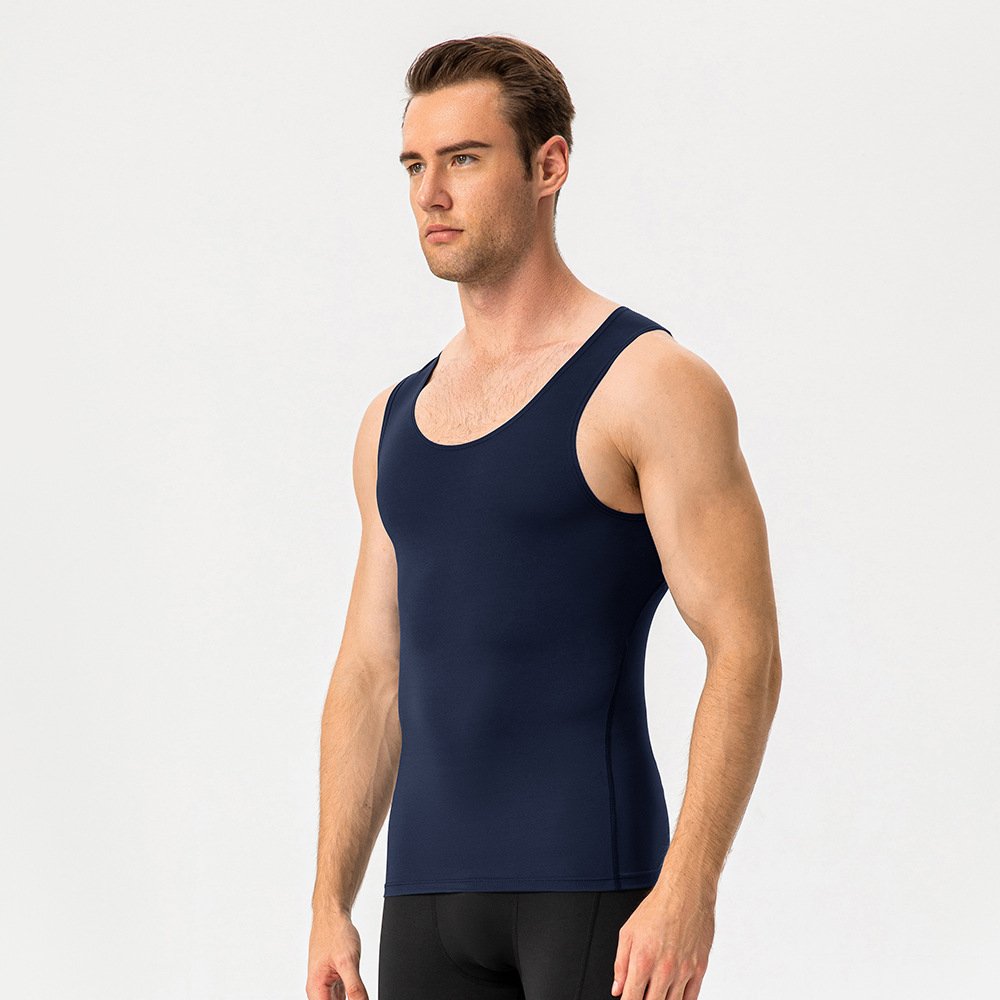 Mens Training Compression 85%polyester 15%spandex Tank Top 1001 print logo 27