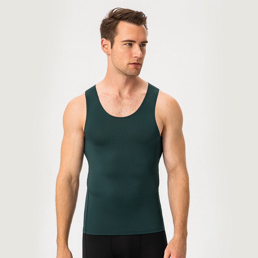 Mens Training Compression 85%polyester 15%spandex Tank Top 1001 print logo 30