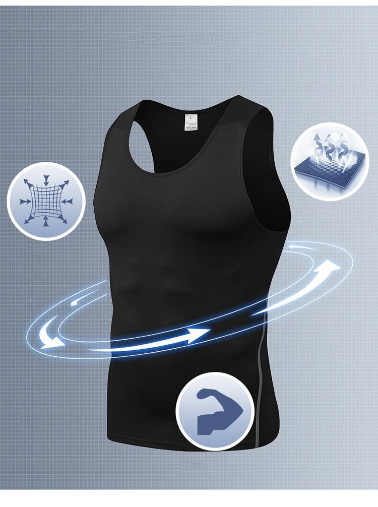 Mens Training Compression 85%polyester 15%spandex Tank Top 1001 print logo 34