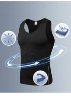 Mens Training Compression 85%polyester 15%spandex Tank Top 1001 print logo 34