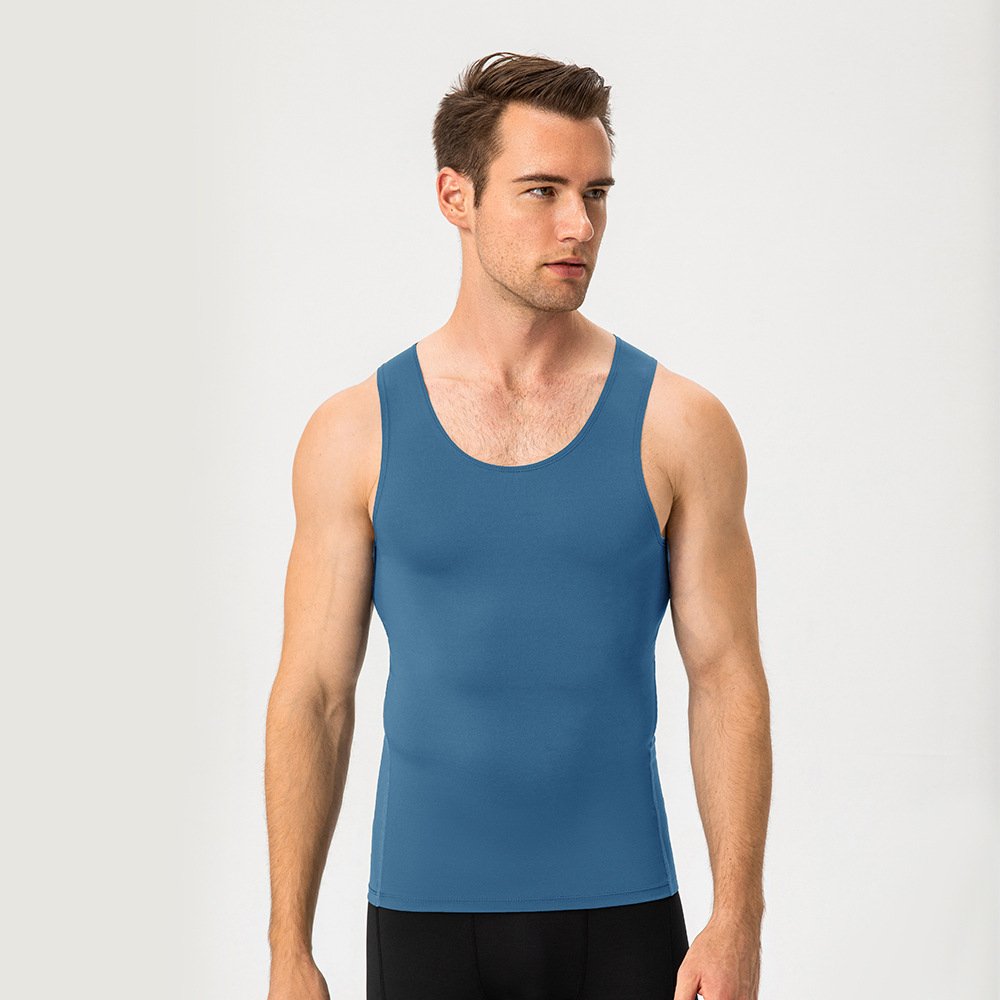 Mens Training Compression 85%polyester 15%spandex Tank Top 1001 print logo 4