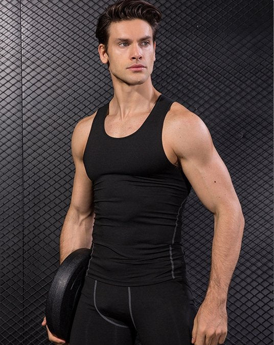Mens Training Compression 85%polyester 15%spandex Tank Top 1001 print logo 40