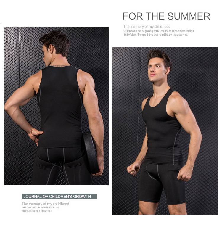 Mens Training Compression 85%polyester 15%spandex Tank Top 1001 print logo 41