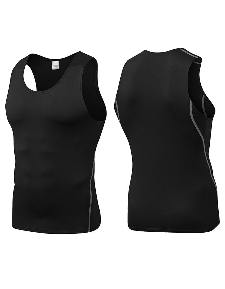 Mens Training Compression 85%polyester 15%spandex Tank Top 1001 print logo 44
