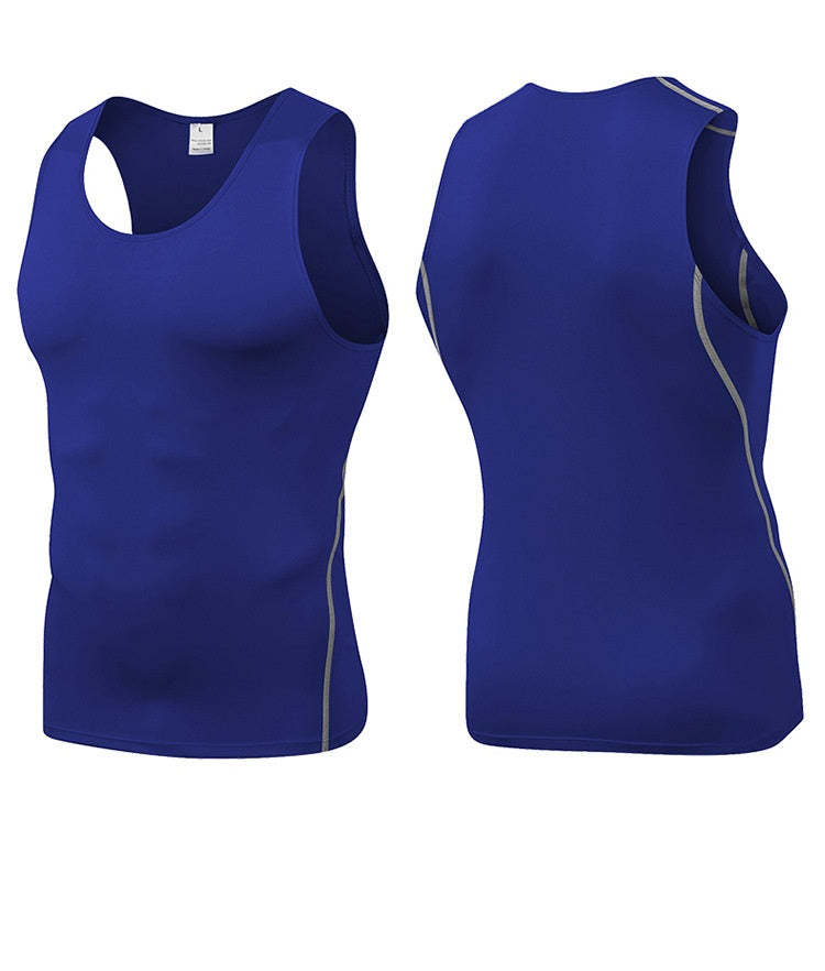 Mens Training Compression 85%polyester 15%spandex Tank Top 1001 print logo 46