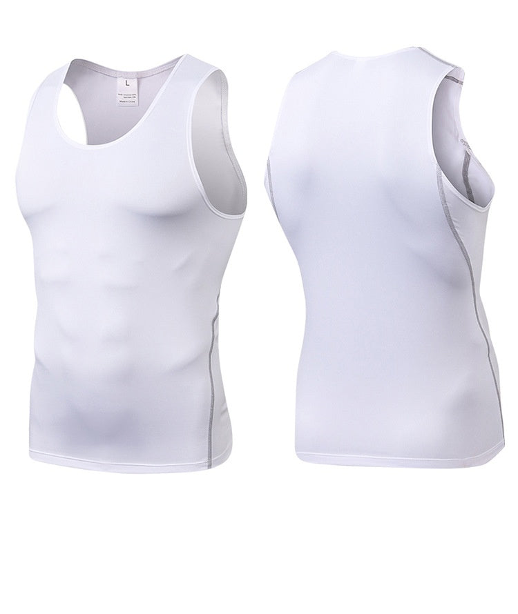 Mens Training Compression 85%polyester 15%spandex Tank Top 1001 print logo 47