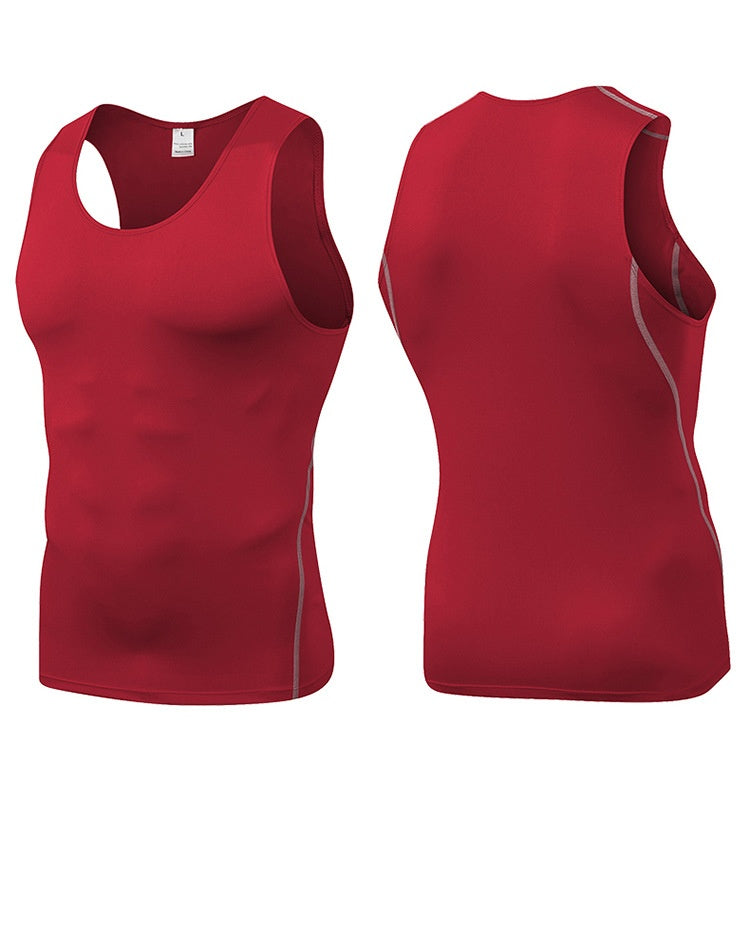 Mens Training Compression 85%polyester 15%spandex Tank Top 1001 print logo 48
