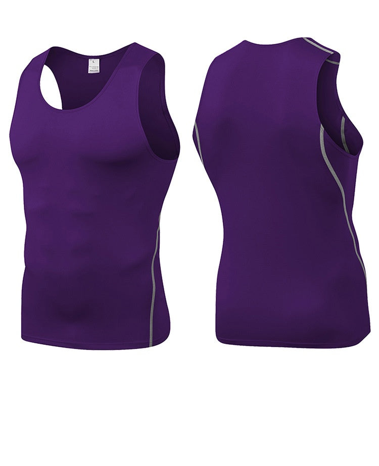Mens Training Compression 85%polyester 15%spandex Tank Top 1001 print logo 49