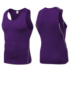 Mens Training Compression 85%polyester 15%spandex Tank Top 1001 print logo 49