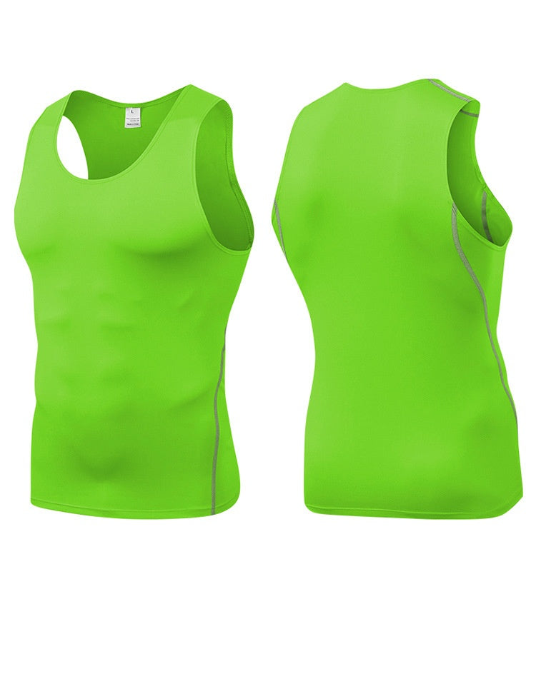 Mens Training Compression 85%polyester 15%spandex Tank Top 1001 print logo 50