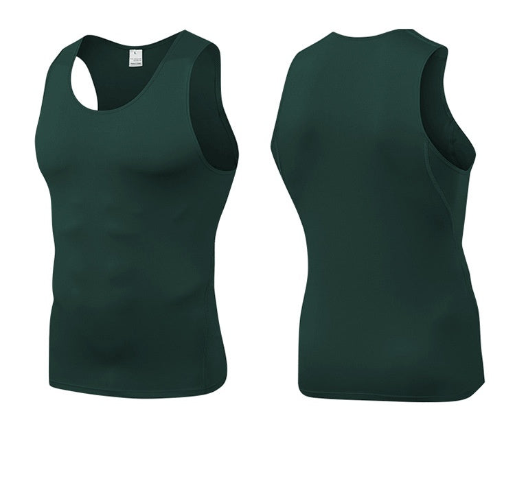 Mens Training Compression 85%polyester 15%spandex Tank Top 1001 print logo 51