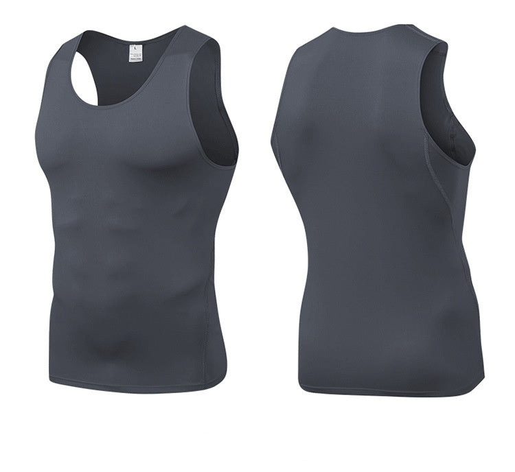 Mens Training Compression 85%polyester 15%spandex Tank Top 1001 print logo 55