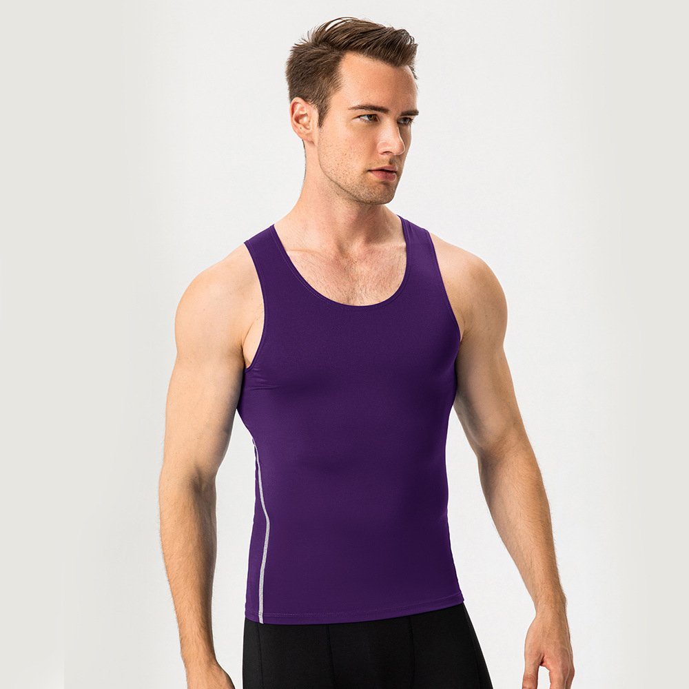 Mens Training Compression 85%polyester 15%spandex Tank Top 1001 print logo 6