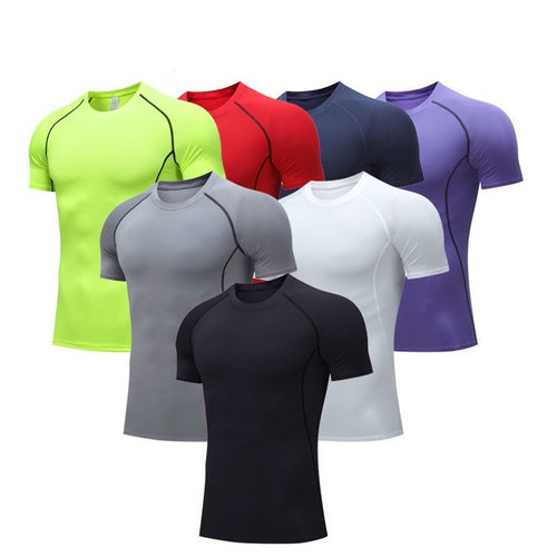 Mens Athletic Compression 90%polyester 10%spandex Tshirt 10081 print logo 2