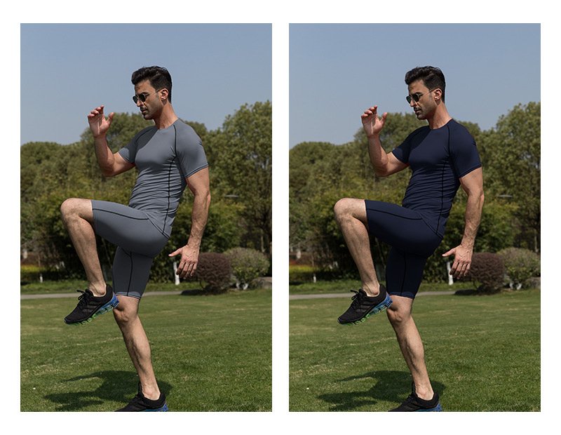 Mens Athletic Compression 90%polyester 10%spandex Tshirt 10081 print logo 25