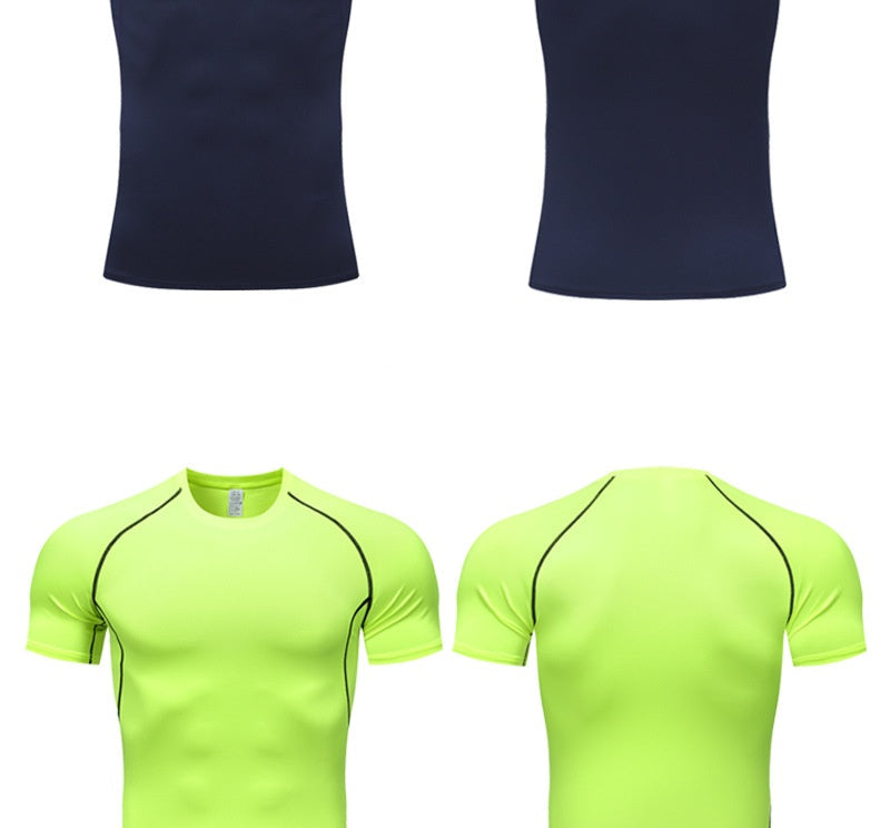 Mens Athletic Compression 90%polyester 10%spandex Tshirt 10081 print logo 29