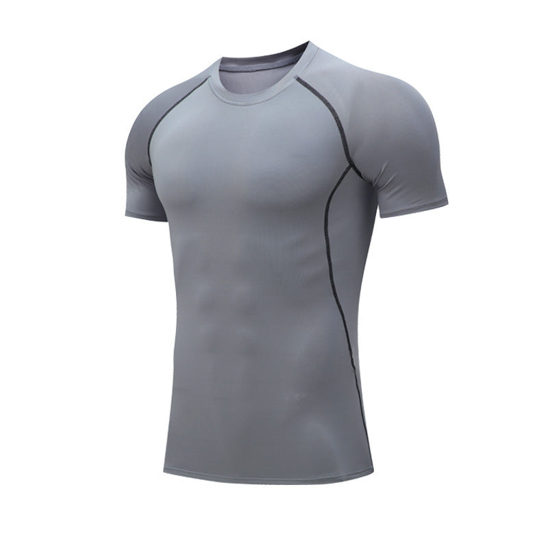 Mens Athletic Compression 90%polyester 10%spandex Tshirt 10081 print logo 3
