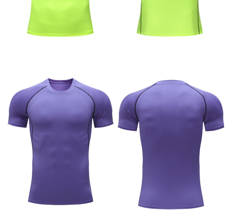 Mens Athletic Compression 90%polyester 10%spandex Tshirt 10081 print logo 30