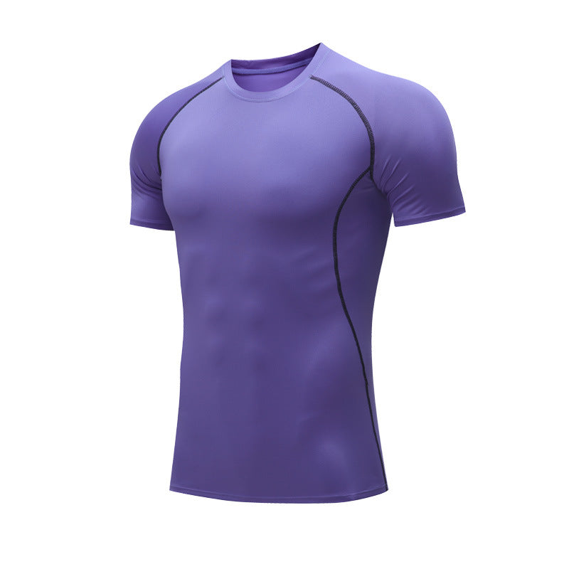 Mens Athletic Compression 90%polyester 10%spandex Tshirt 10081 print logo 5