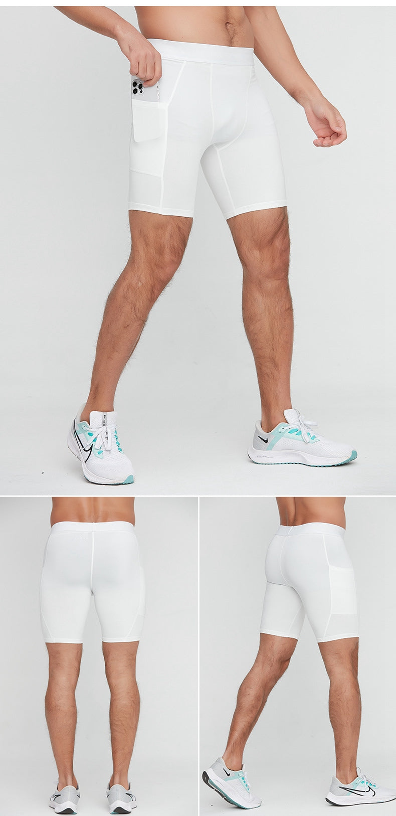 Mens Running Compression 88%Polyester 12%Spandex Shorts G/1011